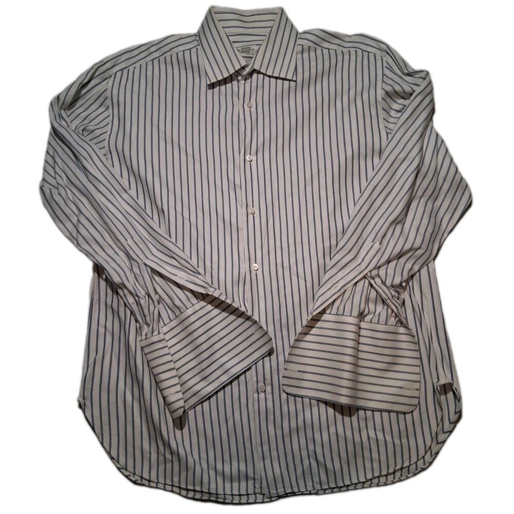 Borelli Napoli Hand Made for Bergdorf Goodman Mens Shirt 16.5/42 French Cuffs
